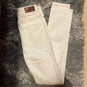Hollister White Ripped Skinny Jeans
